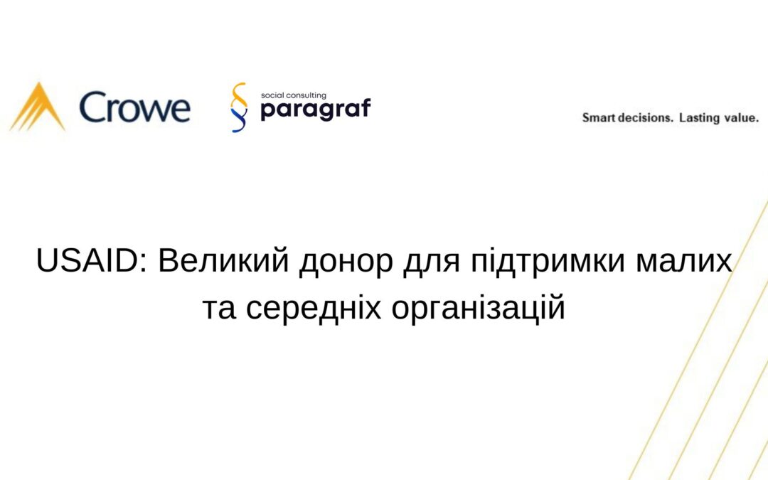 USAID: Великий донор для підтримки малих та середніх організацій